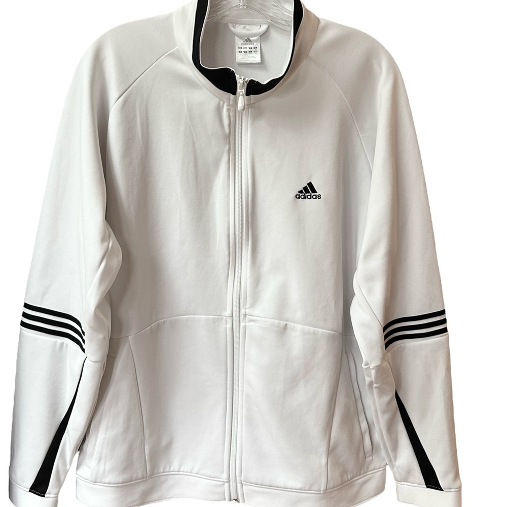 Women’s Adidas White Black Track Suit Jacket L